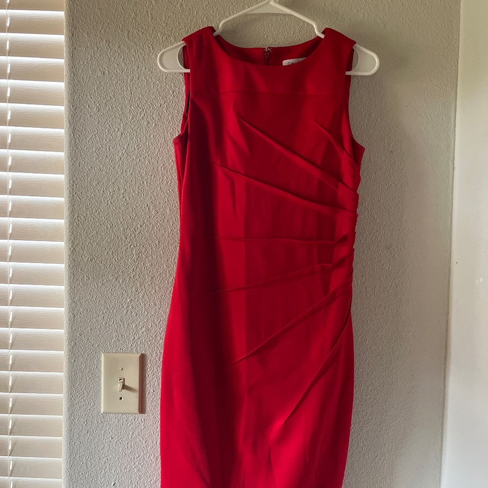 Size 4 Calvin Klein red cocktail dress
